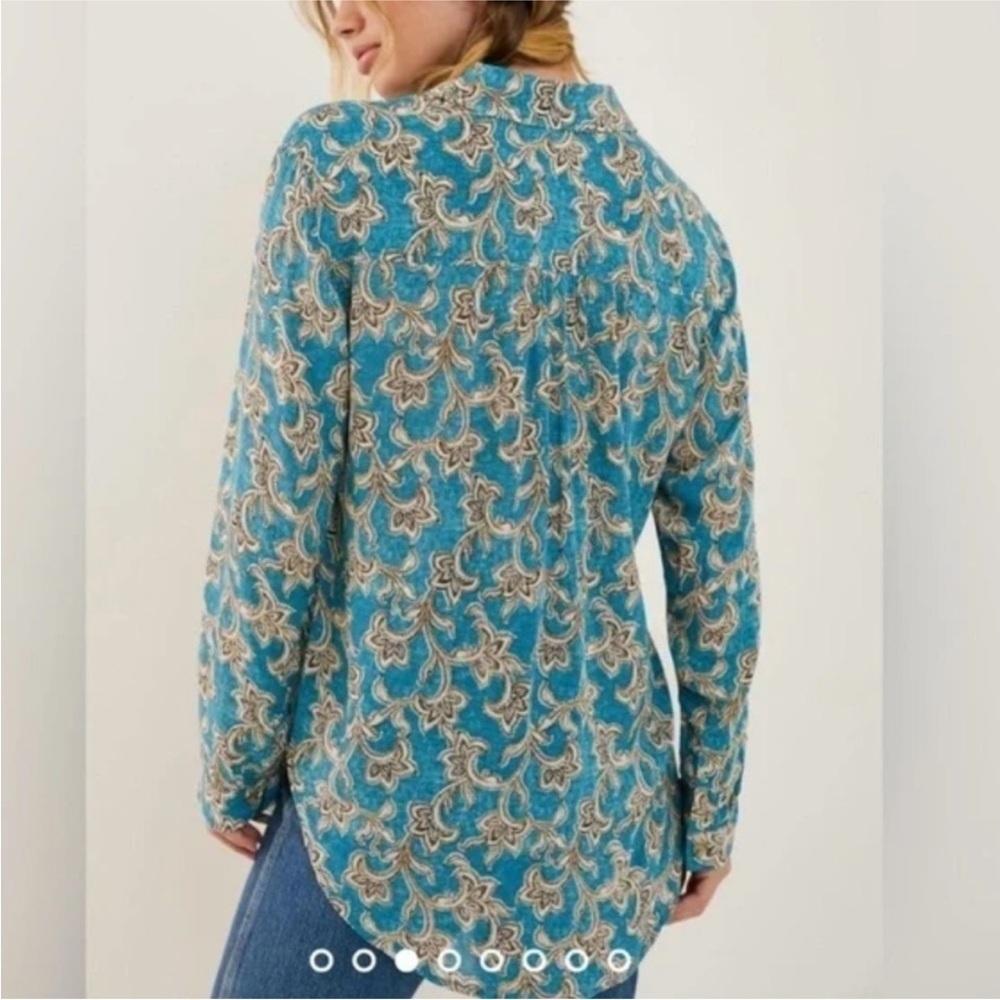Anthropologie Pilcro Leilani Tunic Buttondown Paisley Utility Front Pockets S - Picture 3 of 10